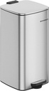SONGMICS LTB593E01 Poubelle à pédale en acier de 30 litres avec seau intérieur, fermeture en douceur et maintien ouvert, argent métallisé LTB593E01