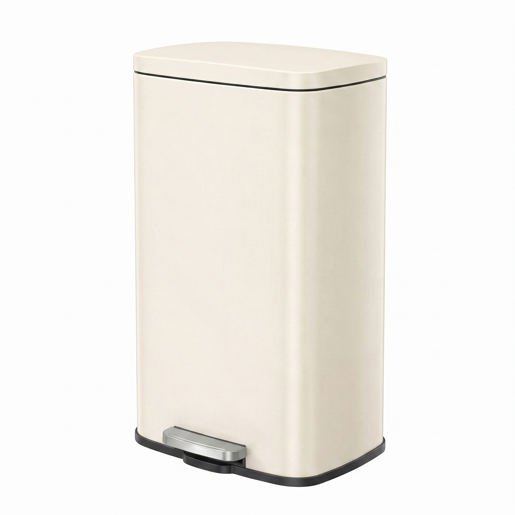 [LTB03A02] SONGMICS Poubelle de Cuisine 30 L, Poubelle à Pédale, Poubelle avec Couvercle à Fermeture Amortissante et Seau Intérieur, Acier, Beige Sable LTB03A02