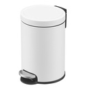 SONGMICS Poubelle de salle de bain à pédale, 3 L, en acier, avec couvercle à fermeture douce, seau intérieur, pour déchets, chambre à coucher, blanc nuage LTB013WZ01