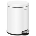 SONGMICS Poubelle de salle de bain à pédale, 6 L, en acier, avec couvercle à fermeture douce, seau intérieur, pour déchets, chambre à coucher, blanc nuage LTB016WZ02