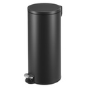 SONGMICS Poubelle ronde 30 L avec 15 sacs poubelles, pédale en métal, seau en plastique amovible, poignée, couvercle à fermeture amortie, acier, noir encre LTB031BZ02