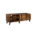 VASAGLE Meuble TV pour téléviseurs jusqu'à 60 pouces, meuble TV avec 2 portes, étagères réglables, table TV, pour salon, salle à manger, chambre à coucher, marron rustique LTV027X01