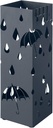 SONGMICS Porte-Parapluie en Métal, Porte-Parapluie Carré avec Bac Récupérateur et 4 Crochets, 15,5 x 15,5 x 49 cm, Gris Anthracite LUC049G01