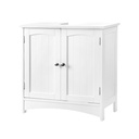 VASAGLE Meuble de Rangement sous évier Meuble de Salle de Bain avec étagère réglable à 2 Portes 60 x 30 x 60 cm Blanc BBC01WT