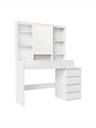 VASAGLE Collection KAILYN - Coiffeuse avec lumières LED, 40 x 98,3 x 145 cm, Bureau de maquillage moderne, Coiffeuse avec miroir, Tiroirs, Compartiments ouverts, Étagères réglables, Blanc Nuage RDT124WB01