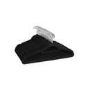 SONGMICS Cintres en Velours, Lot de 20 Cintres Antidérapants, avec Barre d'attache et Crochet Pivotant à 360°, Peu encombrant, Épaisseur 0,6 cm, Longueur 43,5 cm, pour Robes Pantalons, Noir CRF20B