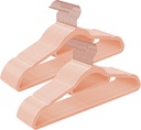 SONGMICS Cintres en Velours, Lot de 30 Cintres pour Vêtements, Antidérapants, avec Barre à Attaches et Crochet Or Rose, Peu Encombrants, Épaisseur 0,6 cm, Longueur 43,5 cm, pour Robes Pantalons, Rose Clair CRF21PK30