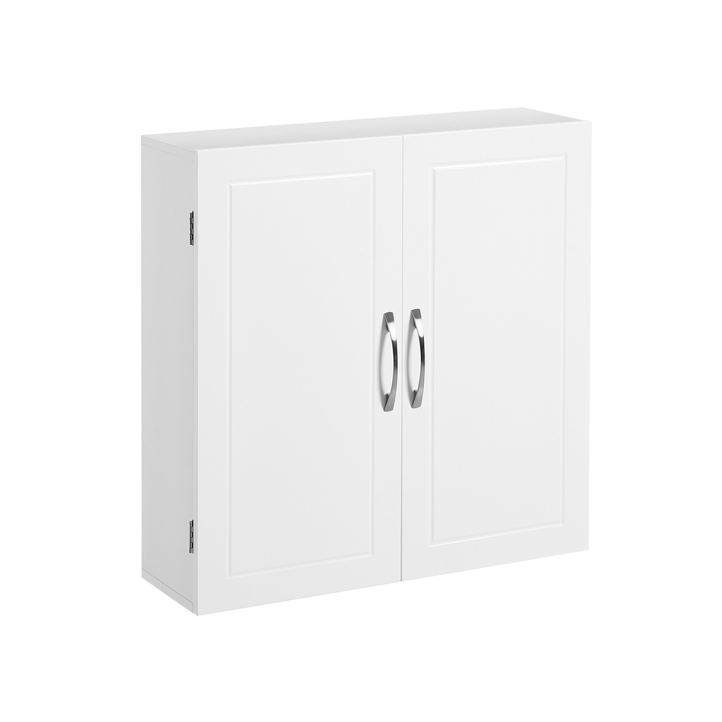 [BBC320W01] VASAGLE Armoire Murale, Armoire de Rangement Suspendue pour Salle de Bain, Armoire à Pharmacie avec Etagères Réglables, Double Portes, 60 x 18 x 60 cm, Style Nordique Scandinave, Blanc Mat BBC320W01