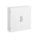 VASAGLE Armoire Murale, Armoire de Rangement Suspendue pour Salle de Bain, Armoire à Pharmacie avec Etagères Réglables, Double Portes, 60 x 18 x 60 cm, Style Nordique Scandinave, Blanc Mat BBC320W01