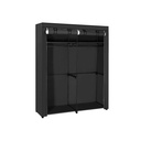 SONGMICS Armoire, Armoire de Rangement pour Chambre à Coucher avec 2 Tringles à Vêtements, Armoire Portable en Tissu, Pliable, Portant à Vêtements, pour Placard, 43 x 140 x 174 cm, Noir RYG02BK