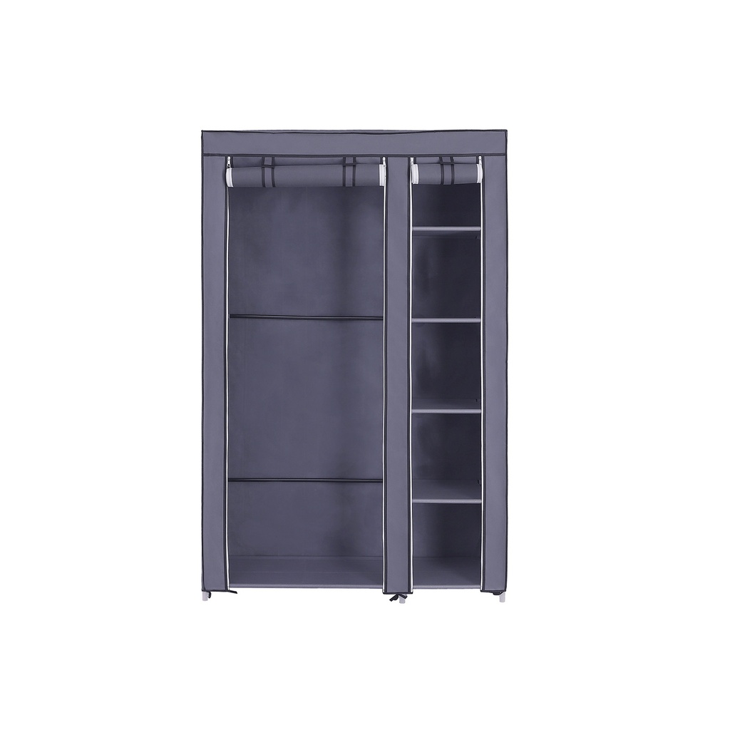 [LSF007G] SONGMICS Armoire Portable, Placard Pliable, Organisateur de Rangement pour Vêtements avec Tringle de Suspension, Étagères, Housse en Tissu, pour Chambre, Vestiaire, 110 x 45 x 175 cm, Gris LSF007G