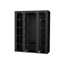 SONGMICS Armoire Portable, Placard Pliable, Organisateur de Rangement pour Vêtements avec Tringle de Suspension, Étagères, Housse en Tissu, pour Chambre, Vestiaire, 150 x 45 x 175 cm, Noir LSF03H