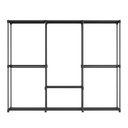 SONGMICS Armoire à vêtements, penderie portable, armoire de rangement ouverte, portant à vêtements, 205 x 43 x 166 cm, 5 tringles et étagères, pour chambre, salon, buanderie, noir encre RYG035B01