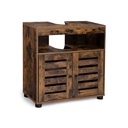 VASAGLE Meuble Sous Lavabo, Meuble sous Lavabo, Meuble de Salle de Bain, Placard de Rangement, 60 x 30 x 63 cm, avec 2 Portes à Persiennes, Etagère Ajustable, Marron Rustique BBK04BX