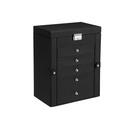 SONGMICS Boîte à Bijoux 6 Niveaux, Coffret à Bijoux avec 5 Tiroirs, Grande Capacité de Rangement, avec Miroir, Verrouillable, Organisateur de Rangement Bijoux, Cadeau pour les Proches, pour Montres, Noir JBC152B01
