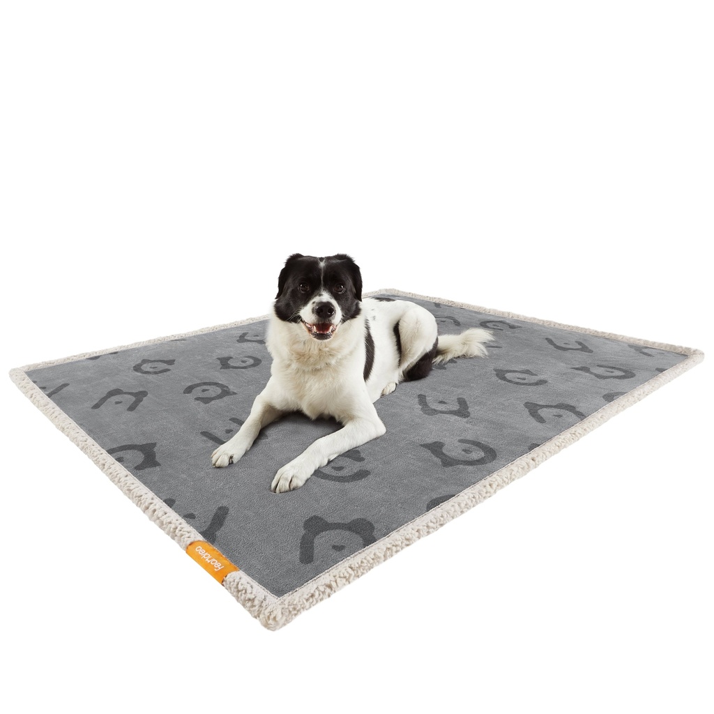 [PPB050G01] Feandrea Couverture imperméable pour chien, couverture polaire Sherpa pour chiens de petite et moyenne taille, chats, 127 x 101 cm, L, lavable en machine, housse de protection réversible pour canapé pour chien, gris PPB050G01