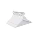 SONGMICS Cintres en Bois, Lot de 20, Cintres, Cintres, avec Encoches aux Épaules, Barre de Pantalon Antidérapante, Crochet Pivotant à 360°, pour Costumes, Chemises, Manteaux, Blanc et Argent CRW03W-20