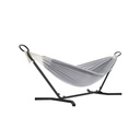 SONGMICS Hamac avec support, hamac 210 x 150 cm, 5 hauteurs réglables, hamac portable avec structure en métal, capacité de charge 240 kg, terrasse, jardin, cour, support noir et hamac gris GHS001G01