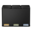 SONGMICS Poubelle de Cuisine – 3 Compartiments 15 L – Encre Noir – LTB740B02