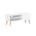 VASAGLE Meuble TV Lowboard Meuble TV pour téléviseurs jusqu'à 55 pouces Meuble TV de 120 cm de long pour salon Design industriel Blanc LTV120T46