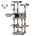 FEANDREA Arbre à Chat, Condo pour Chat XXL, 164 cm, Gris Clair PCT087W01