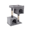 FEANDREA Arbre à chat, condo compact pour chat avec 2 grottes, gris clair PCT61W