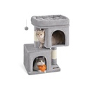 Feandrea Arbre à Chat, Tour à Chat 67 cm, S, Condo pour Chatons jusqu'à 3 kg, Grand Perchoir à Chat, 2 Grottes pour Chat, Griffoir, Gris Clair PCT611W01