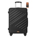 SONGMICS Valise Rigide, Chariot à Bagages en ABS avec Serrure TSA, 4 Roues Doubles, Valise de Voyage avec Sangle, Grande Valise 75 cm, Extensible, Noir Encre RLP003B101